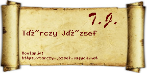 Tárczy József névjegykártya