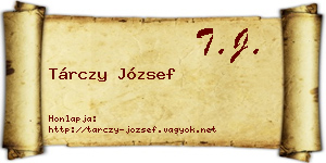 Tárczy József névjegykártya